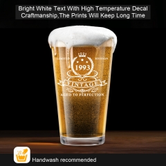 LIGHTEN LIFE 30th Birthday Gifts for Men Women 16oz,1993 Beer Glass in Barrel Box,Funny 1993 Pint Glass for 30 Years Old Dad,Friend,30th Beer Gift